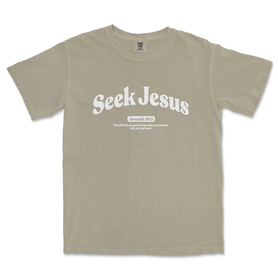 Seek Jesus Unisex Christian Tee Shirt - Sandstone
