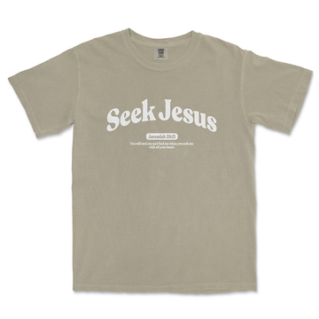 Seek Jesus Unisex Christian Tee Shirt - Sandstone