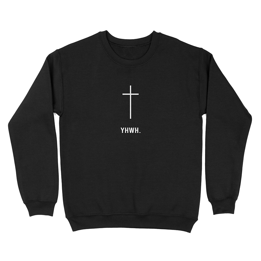 YHWH Cross Unisex Christian Sweatshirt in black