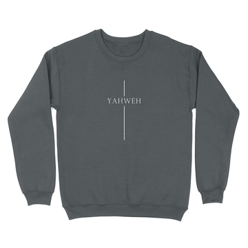 Yahweh Cross Christian Sweatshirt in charcoal
