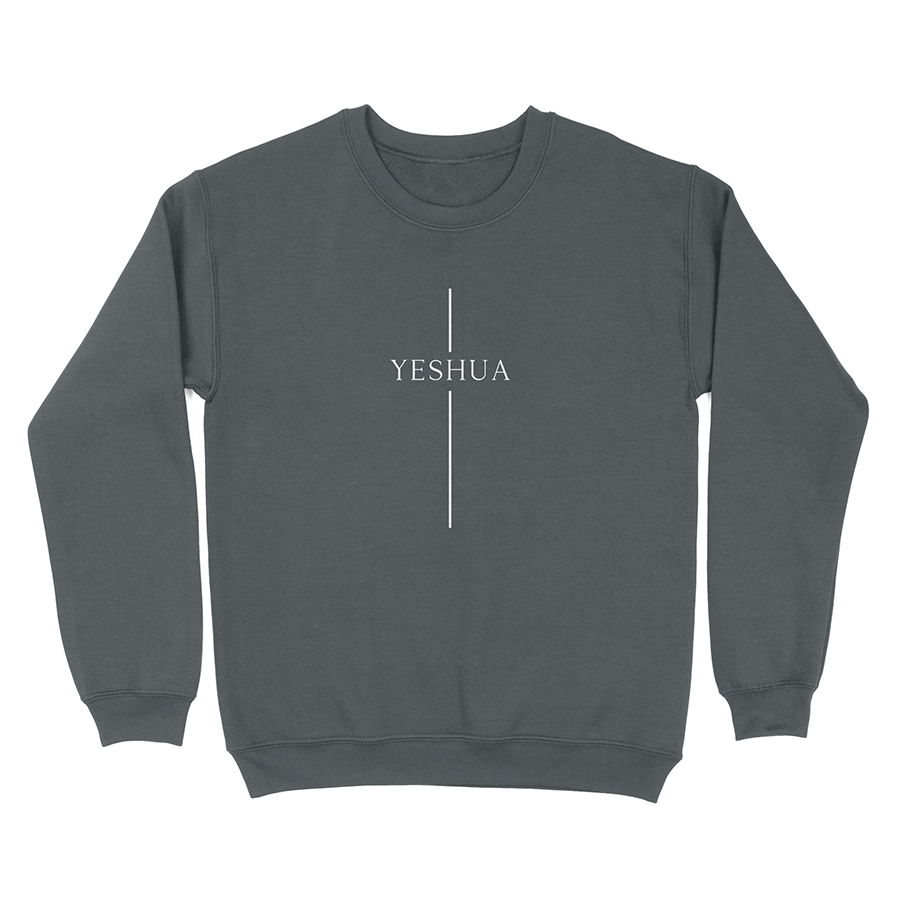 Yahweh Cross Unisex Christian Sweatshirt in charcoal