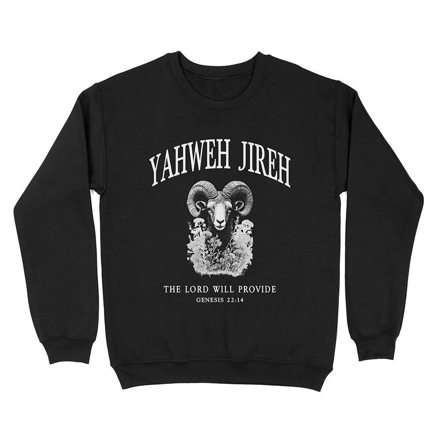 Yahweh Jireh Unisex Christian Sweatshirt in black