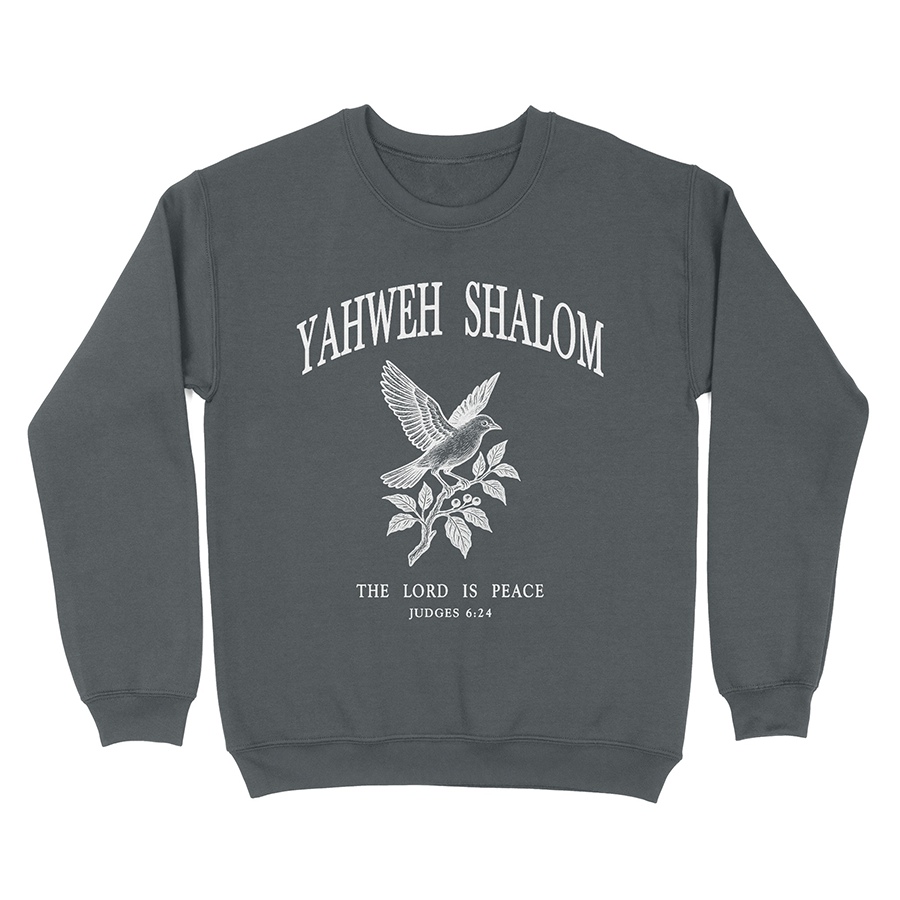 Yahweh Shalom Unisex Christian Sweatshirt in Charcoal
