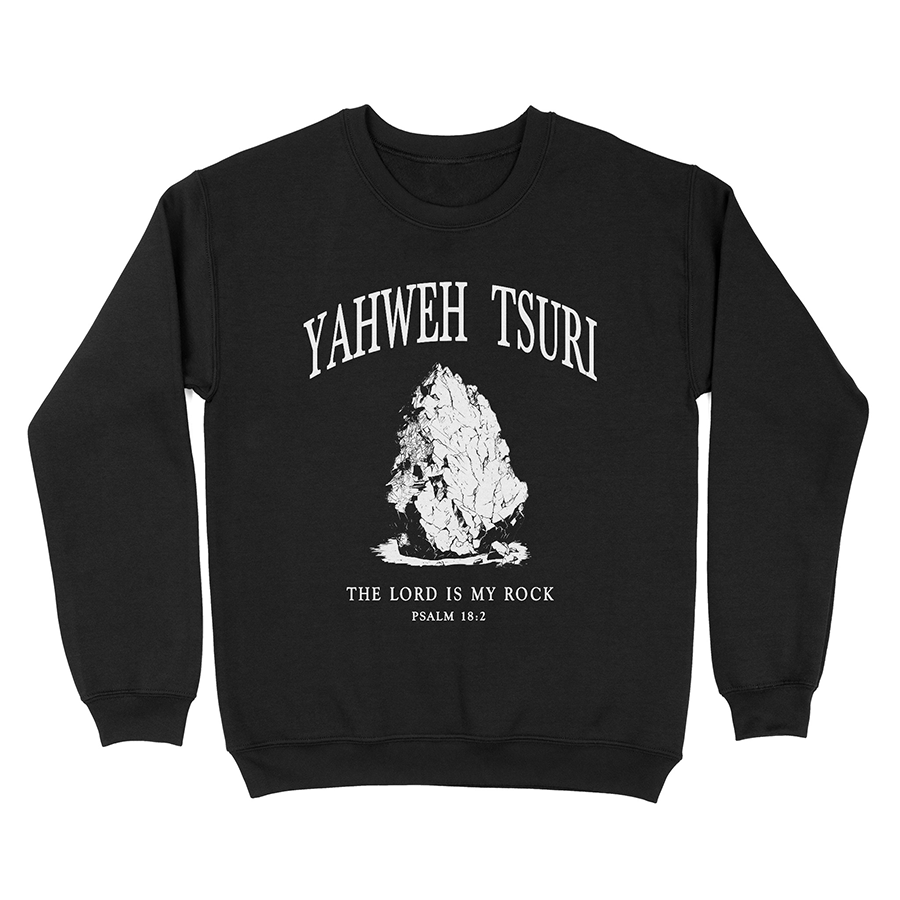 Yahweh Tsuri Unisex Christian Sweatshirt in charcoal
