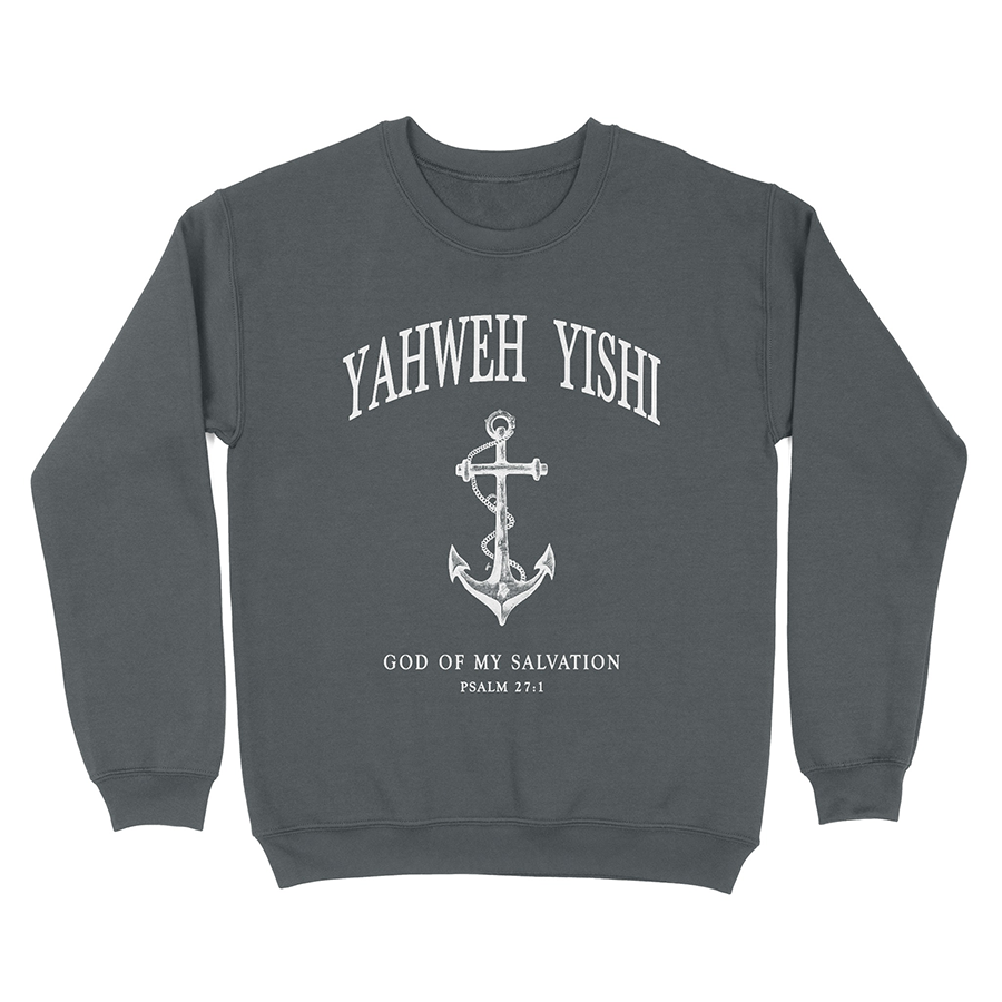 Yahweh Yishi Unisex Christian Sweatshirt in charcoal
