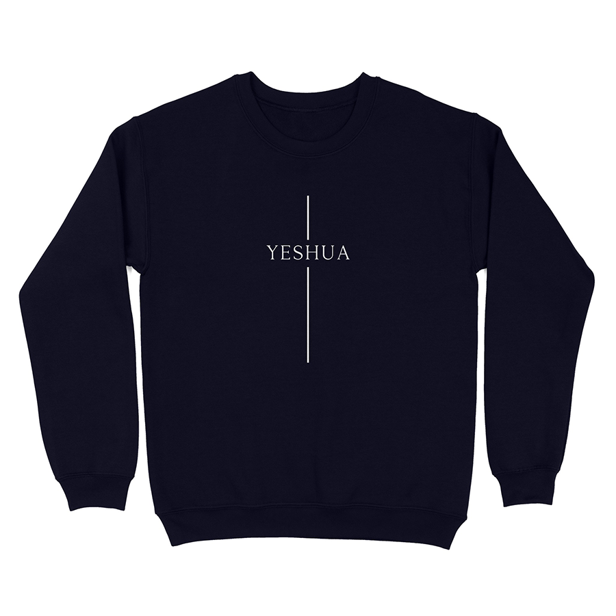 Yeshua Cross Unisex Christian Sweatshirt in navy