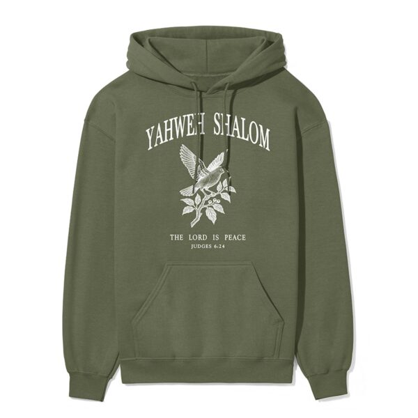 Yahweh Shalom Unisex Hoodie in Military Green color